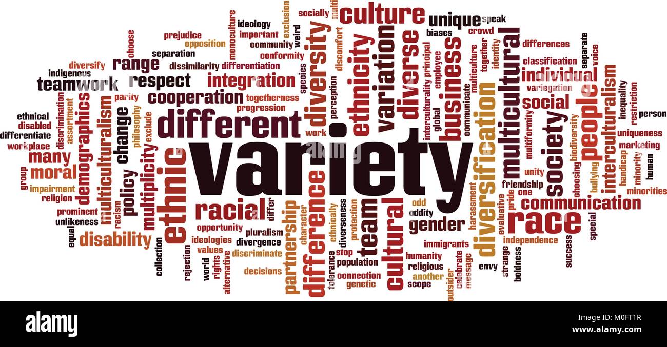 Variety word cloud concept. Vector illustration Stock Vector Image