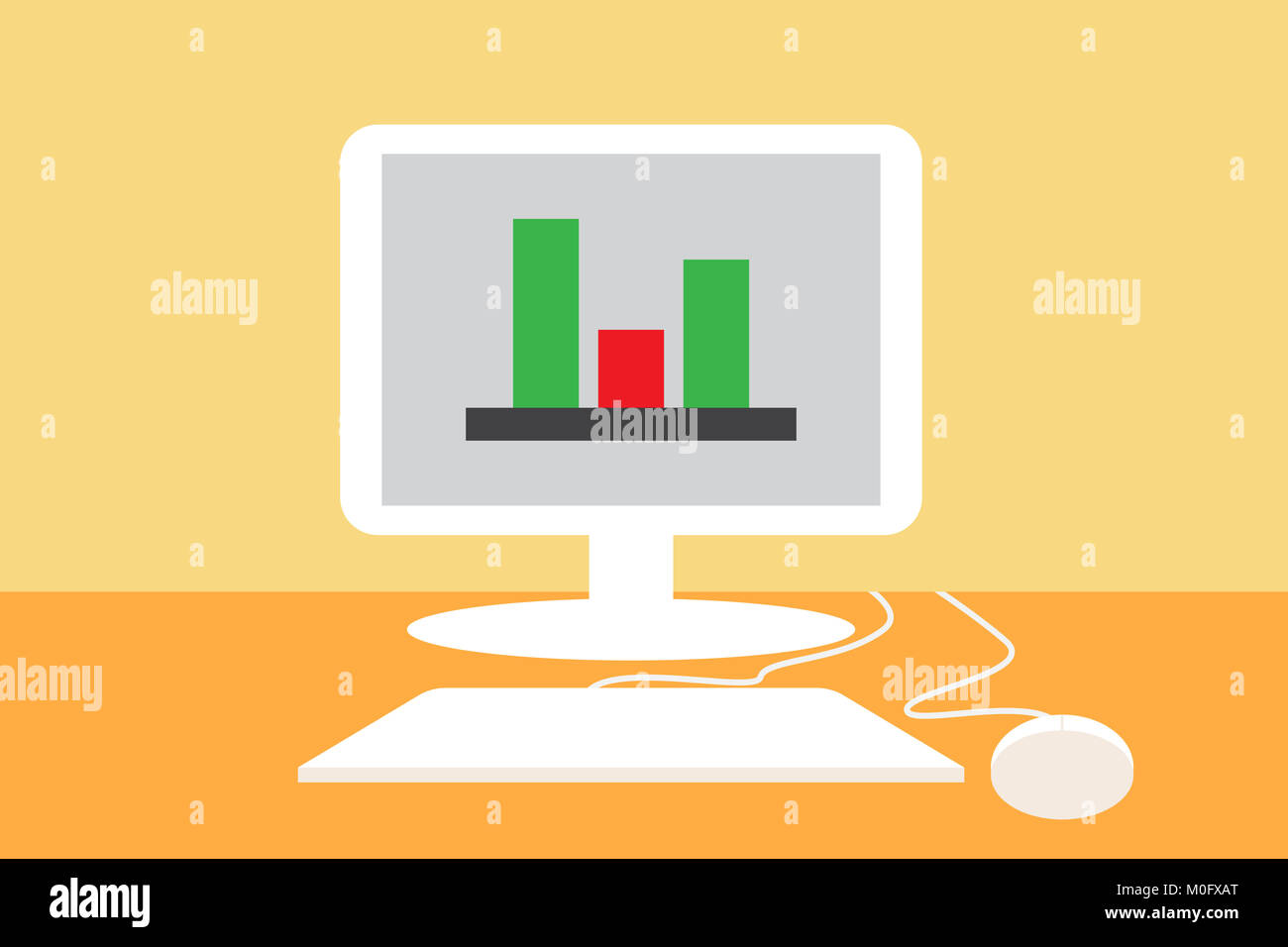 computer with graph Stock Photo - Alamy