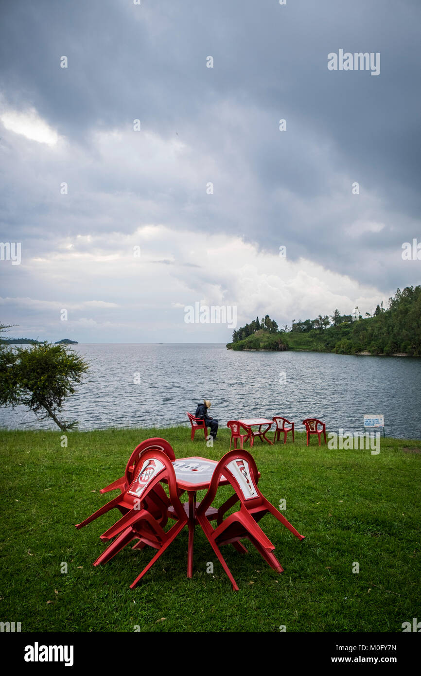 Rwanda, Kibuye, Kivu lake, landscape Stock Photo