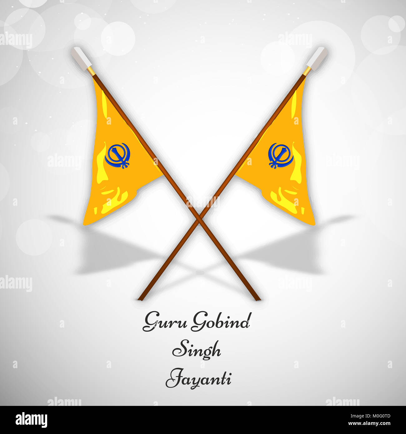 illustration of elements of Sikh festival Guru Gobind Singh Jayanti background Stock Photo