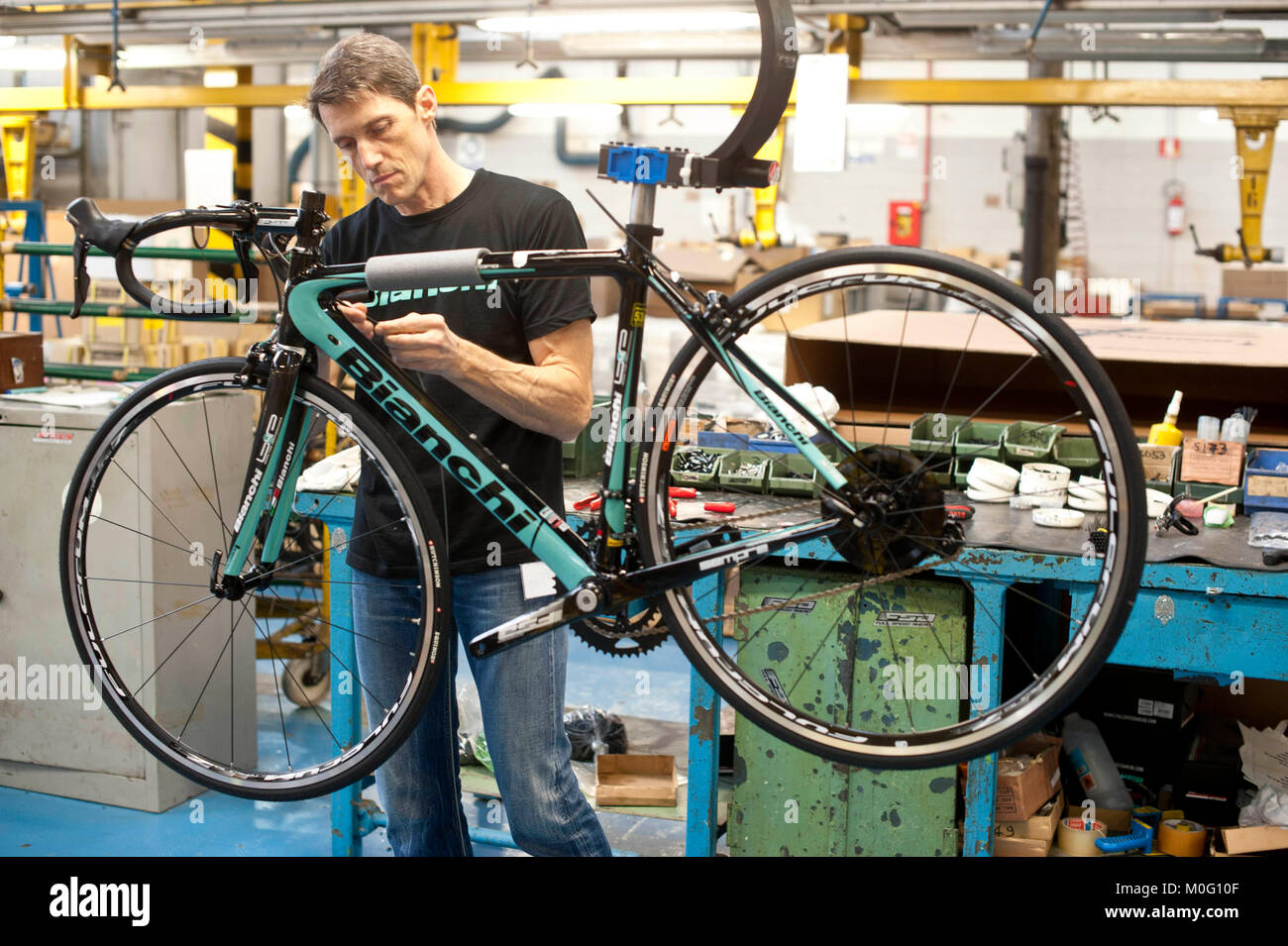 Industry "Biciclette Bianchi" factory - Assembly line of various models of  bicycles - Treviglio - Italy Credit © Marco Vacca/Sintesi/Sintesi/Alamy  Stock Photo - Alamy