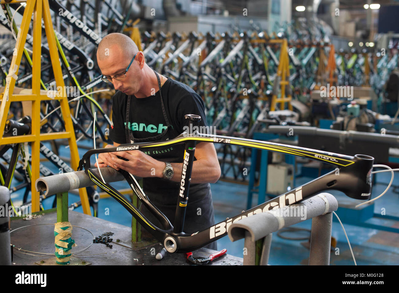 Industry "Biciclette Bianchi" factory - Assembly line of various models of  bicycles - Treviglio - Italy Credit © Marco Vacca/Sintesi/Sintesi/Alamy  Stock Photo - Alamy