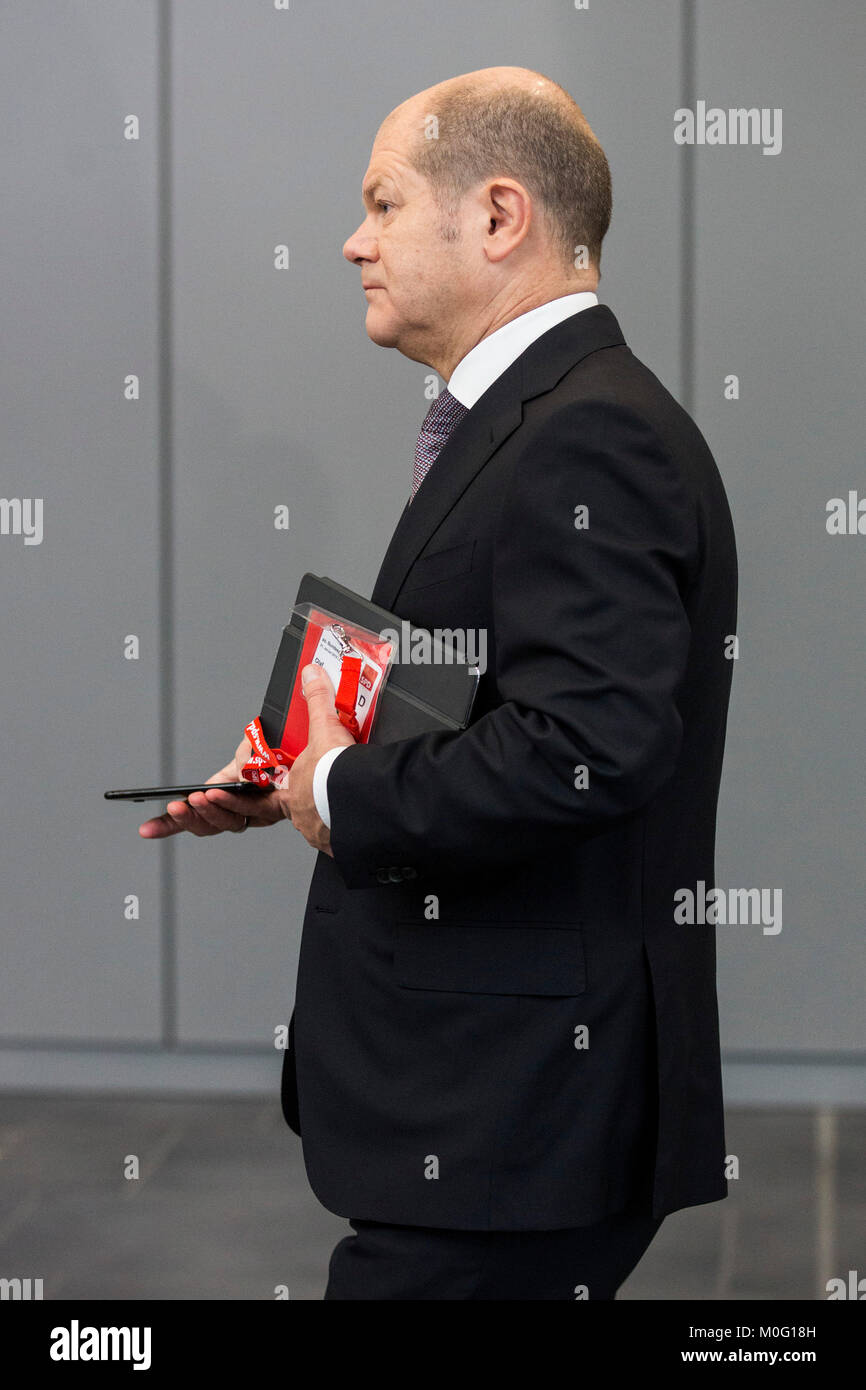 Olaf Scholz, Mayor of Hamburg, attends the extraordinary SPD party convention in Bonn. Stock Photo