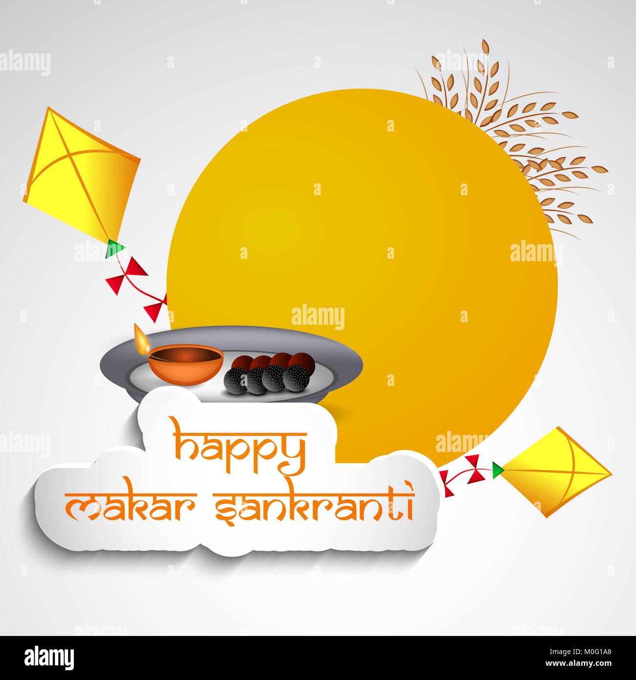 illustration of Indian Festival Makar Sankranti background Stock Photo -  Alamy