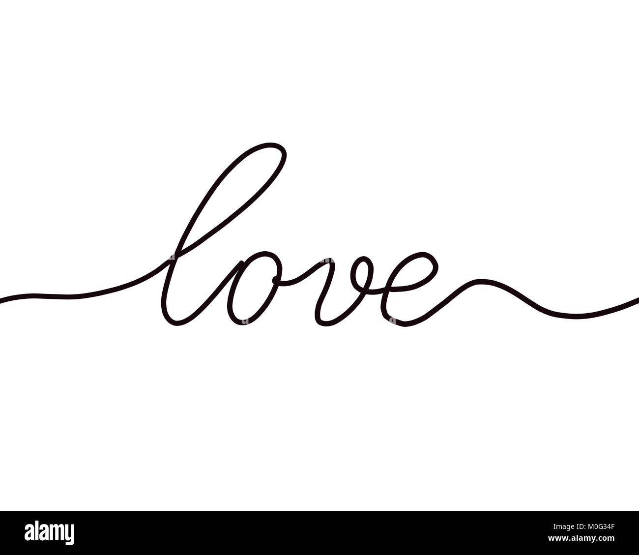 love handlettered text romantic and minimalist Stock Photo - Alamy