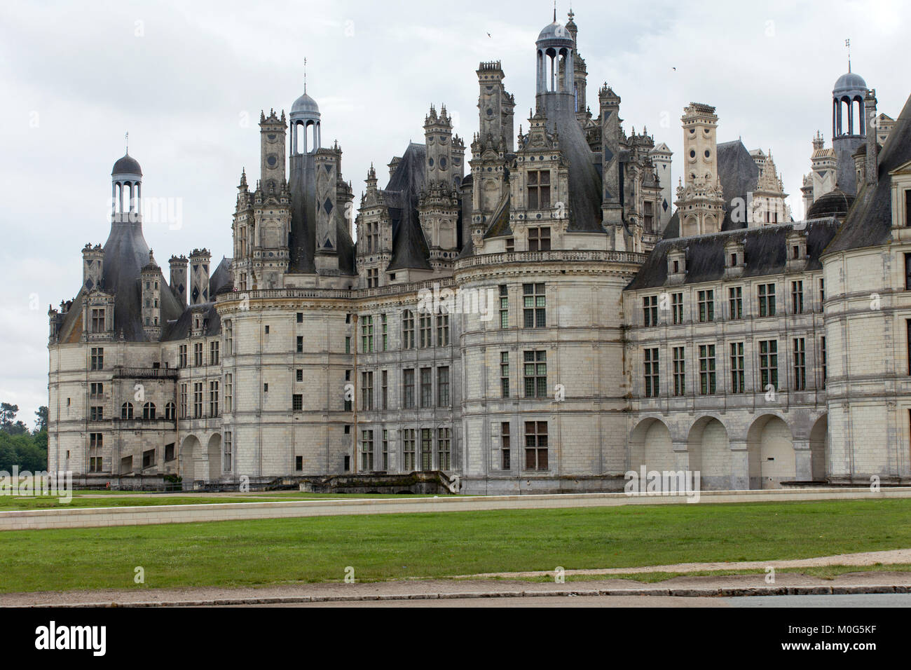 Northwest façade of the Château de Chambord Stock Photo