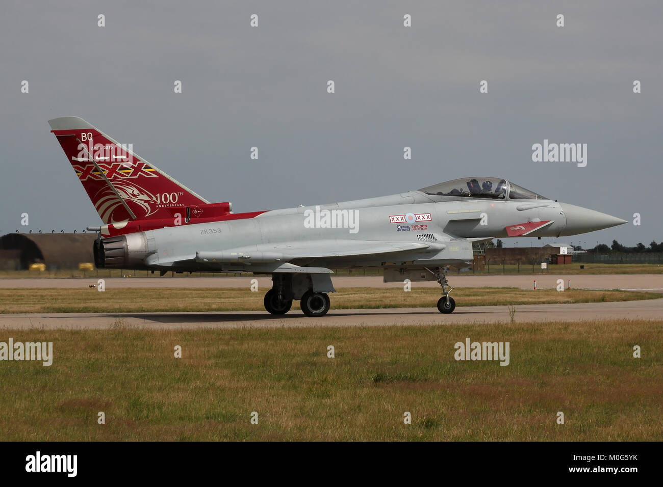 Showing the Squadron markings on a red tail, this Eurofighter Typhoon is  marked to commemorate the 100th anniversary of 29 Squadron, Royal Air Force  Stock Photo - Alamy