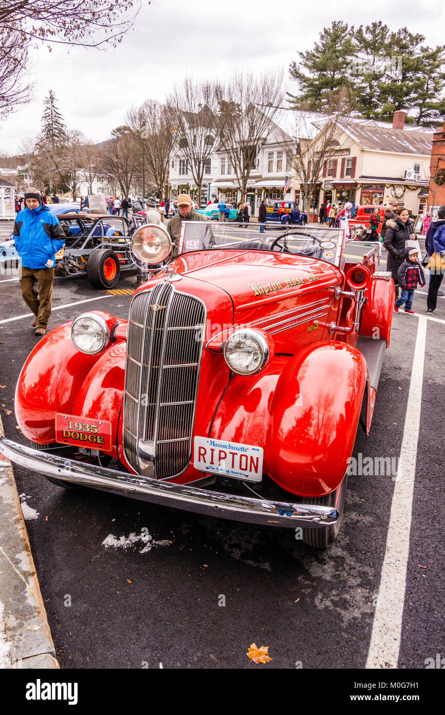 Main Street At Christmas   Stockbridge, Massachusetts, USA Stock Photo