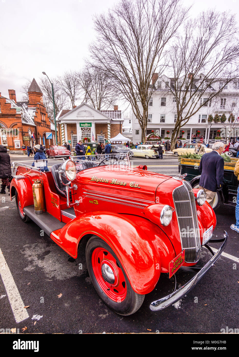 Main Street At Christmas   Stockbridge, Massachusetts, USA Stock Photo