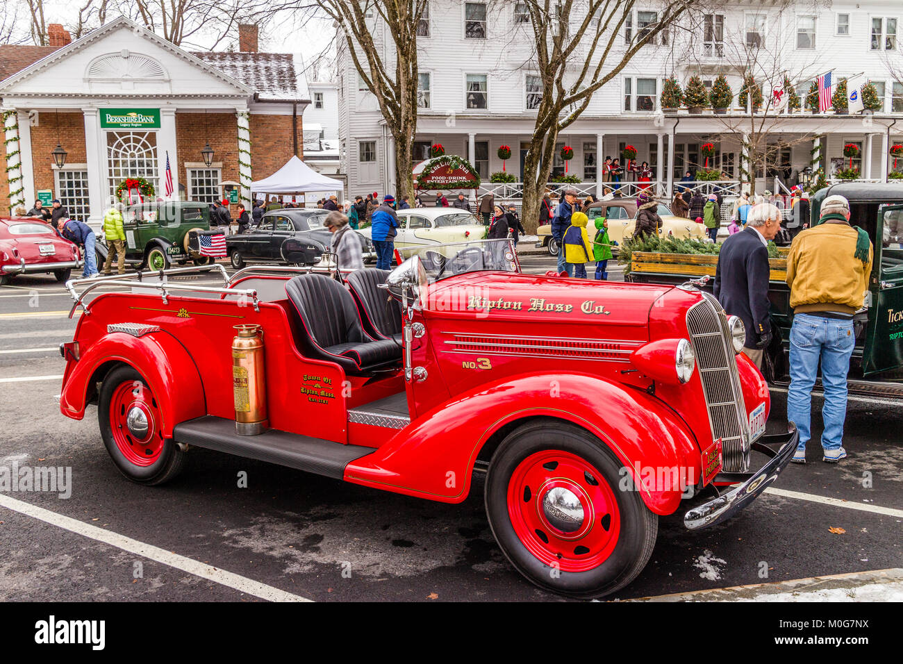 Main Street At Christmas   Stockbridge, Massachusetts, USA Stock Photo