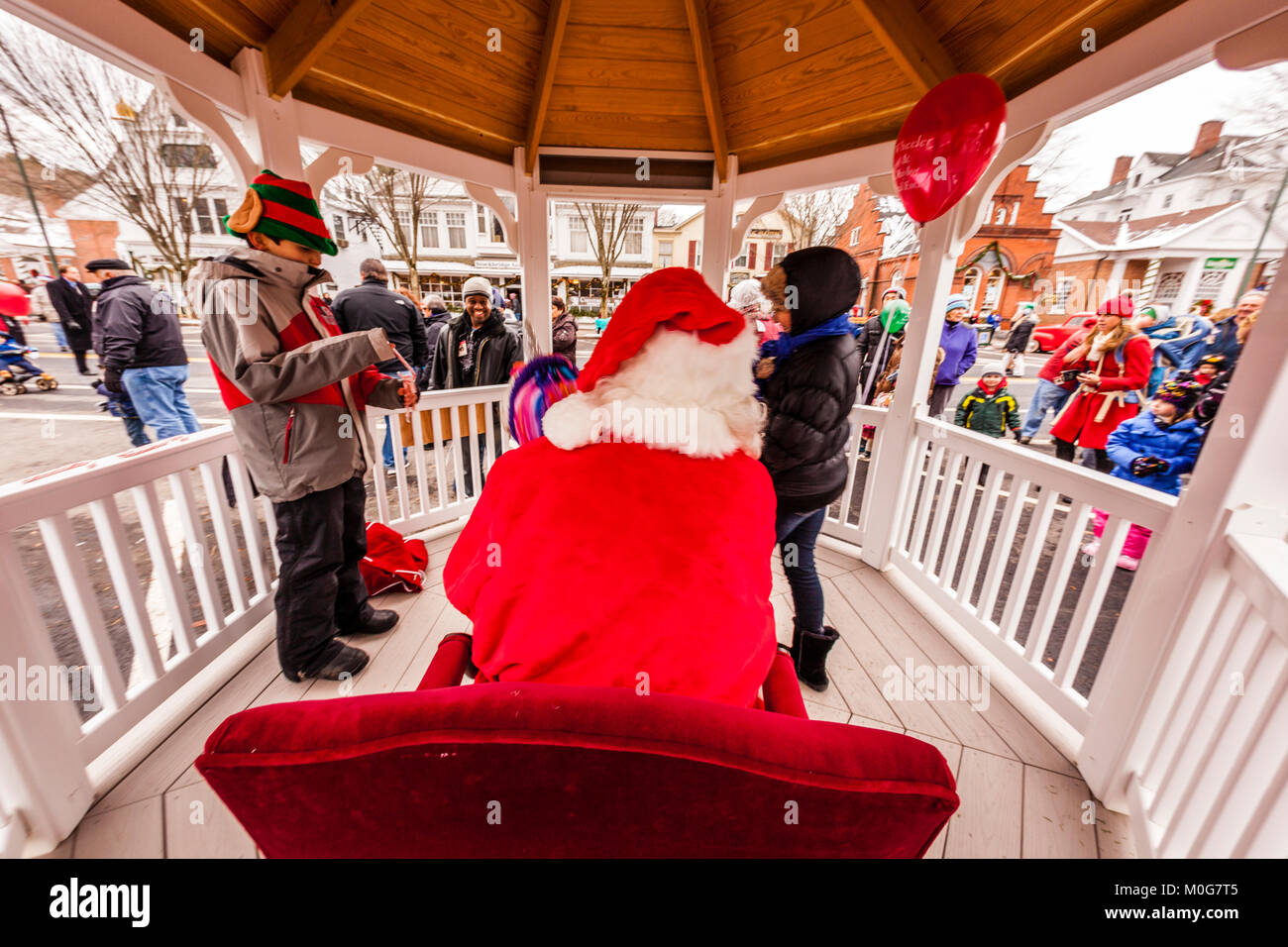 Main Street At Christmas Stockbridge, Massachusetts, USA Stock Photo
