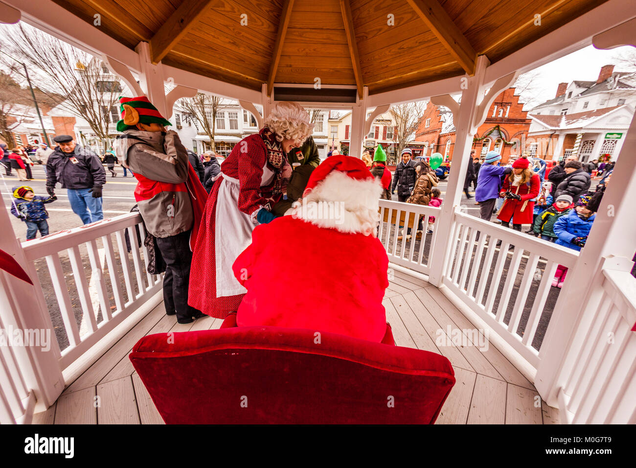Main Street At Christmas Stockbridge, Massachusetts, USA Stock Photo