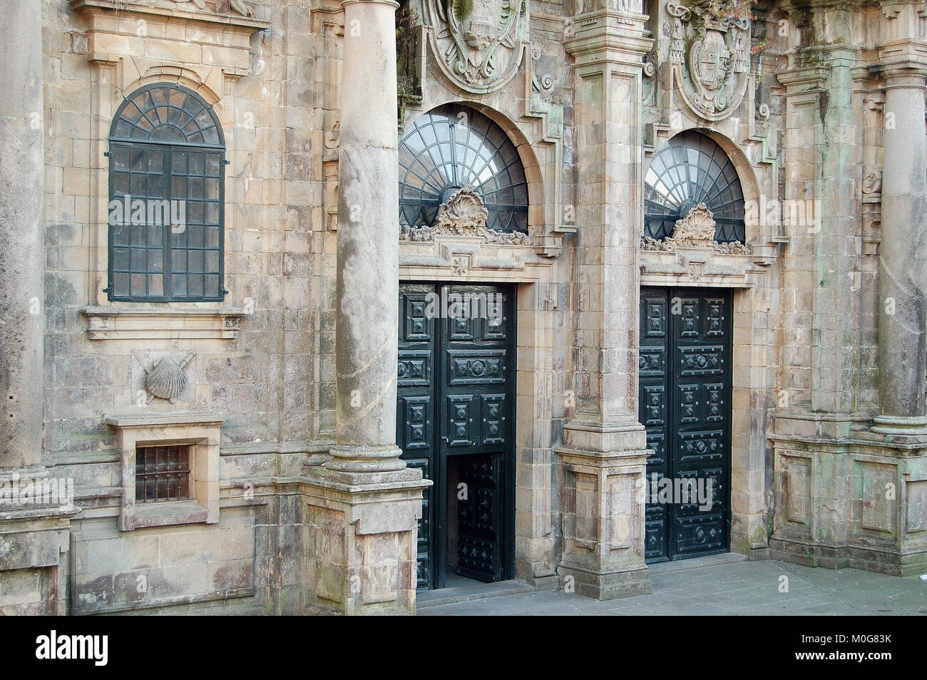 The cathedral's northern gate, called Azabacheria Portal (Puerta de  Azabachería) - Santiago de Compostela, Galicia, Spain Stock Photo - Alamy
