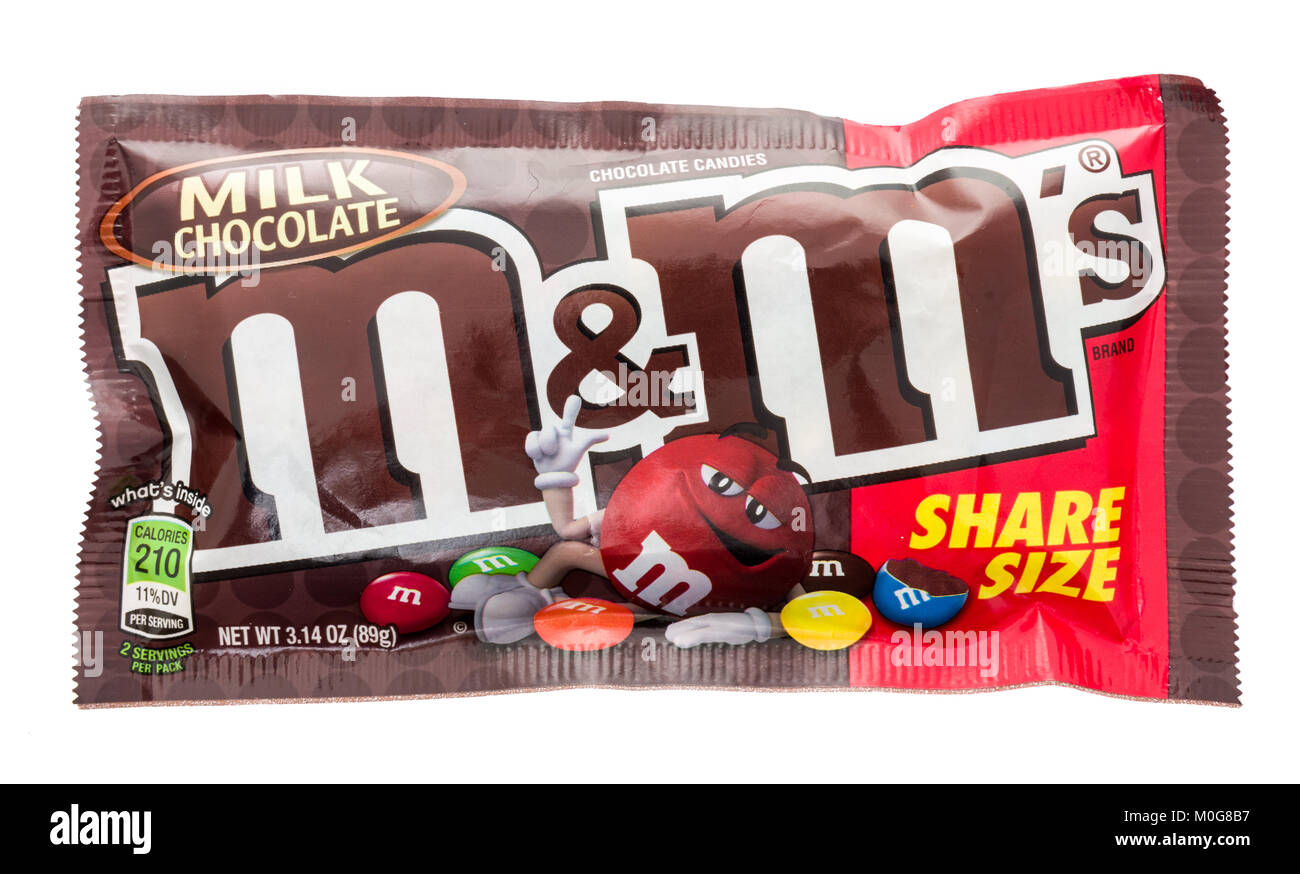 Pretzel M&M's, a candy produced by Mars, Inc. Canadian packaging shown  Stock Photo - Alamy