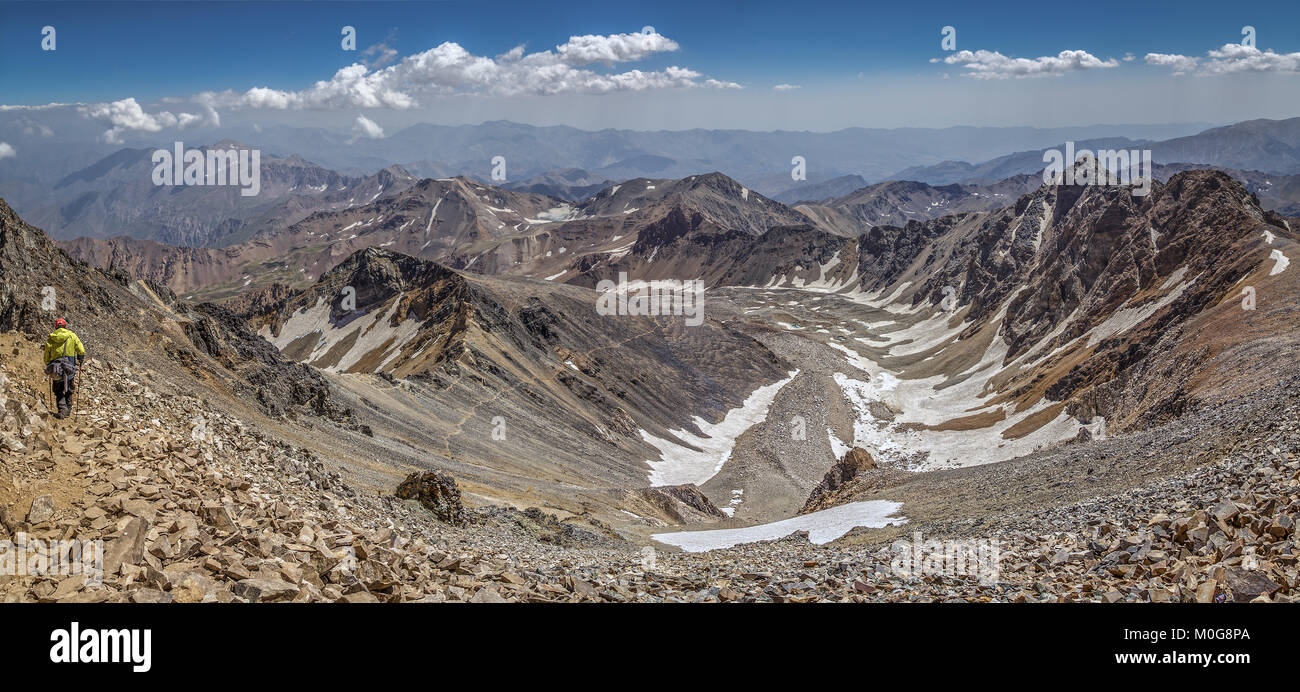 Alam Kuh mountain summit Panorama Stock Photo