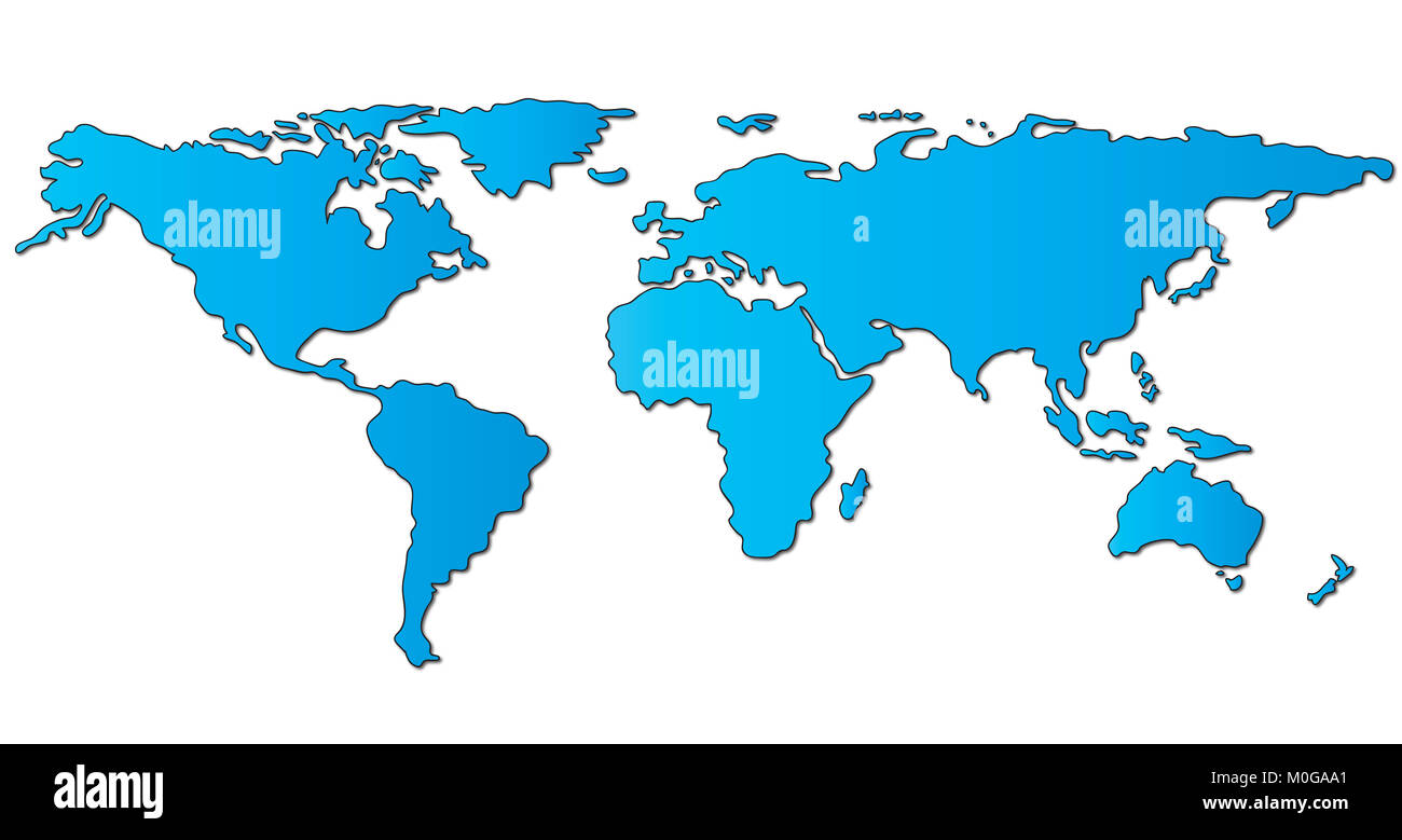 illustration of world map silhouette Stock Photo - Alamy