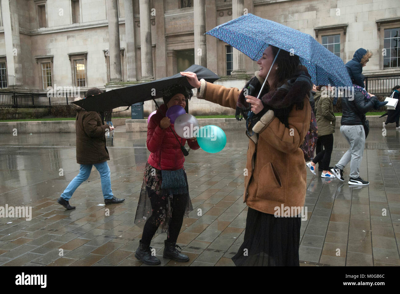 Wind rain umbrella uk hi-res stock photography and images - Alamy