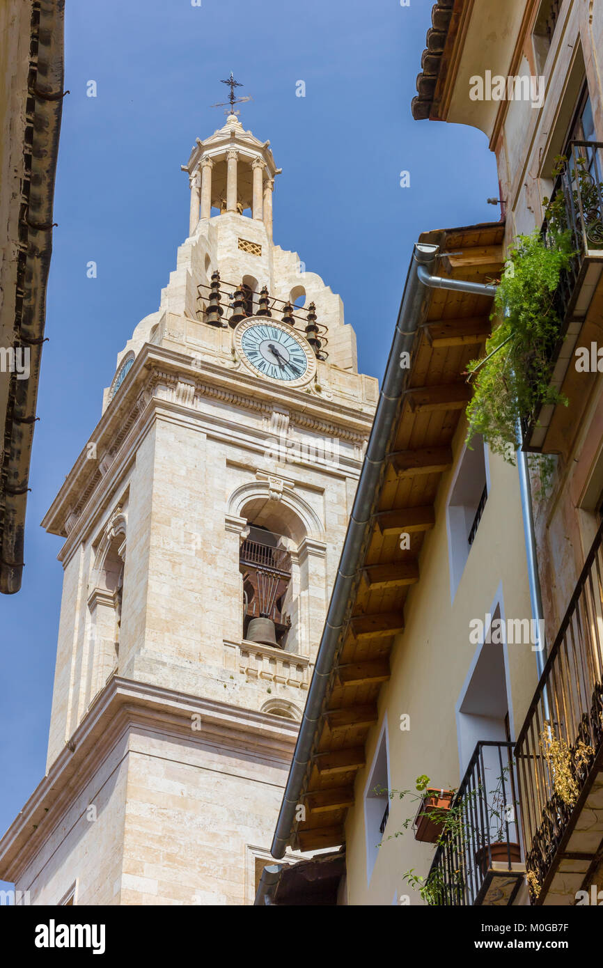 Tower of the Basilica Santa Maria in Xativa, Spain Stock Photo