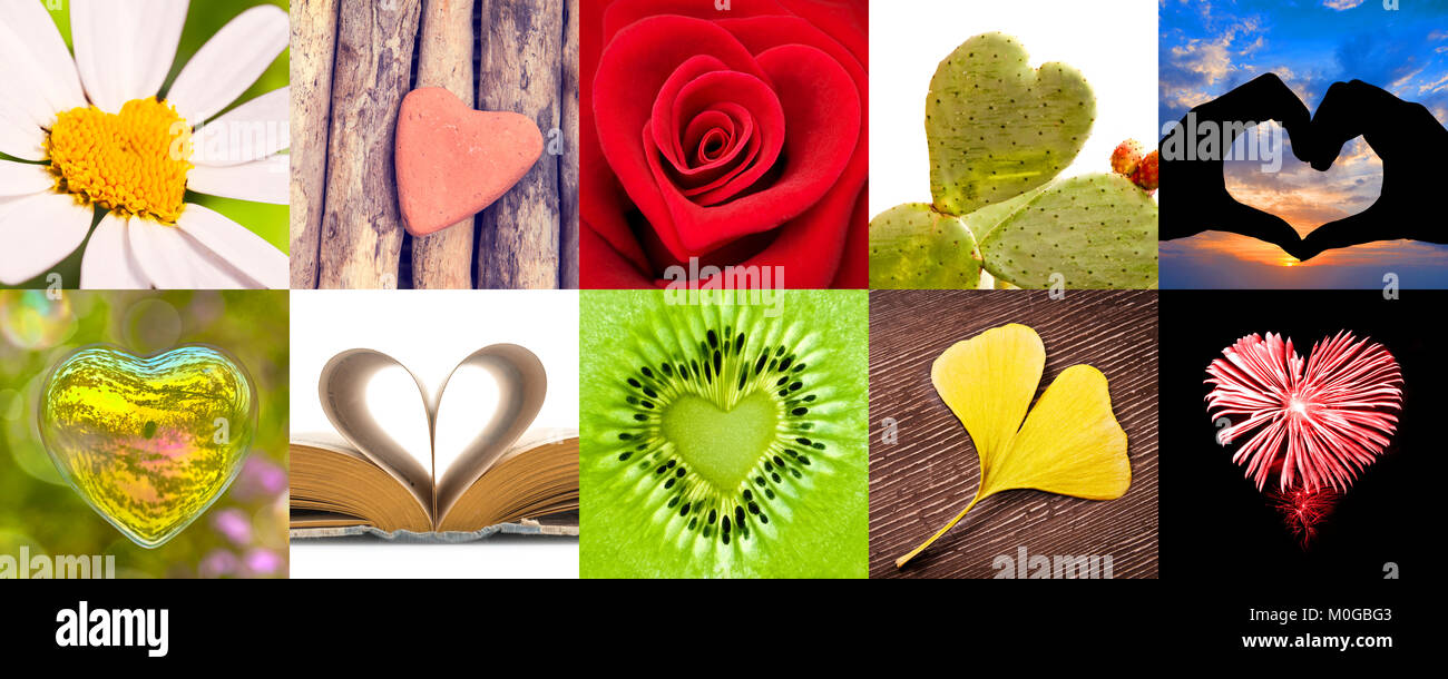 Collection of hearts, love and valentines day concept Stock Photo