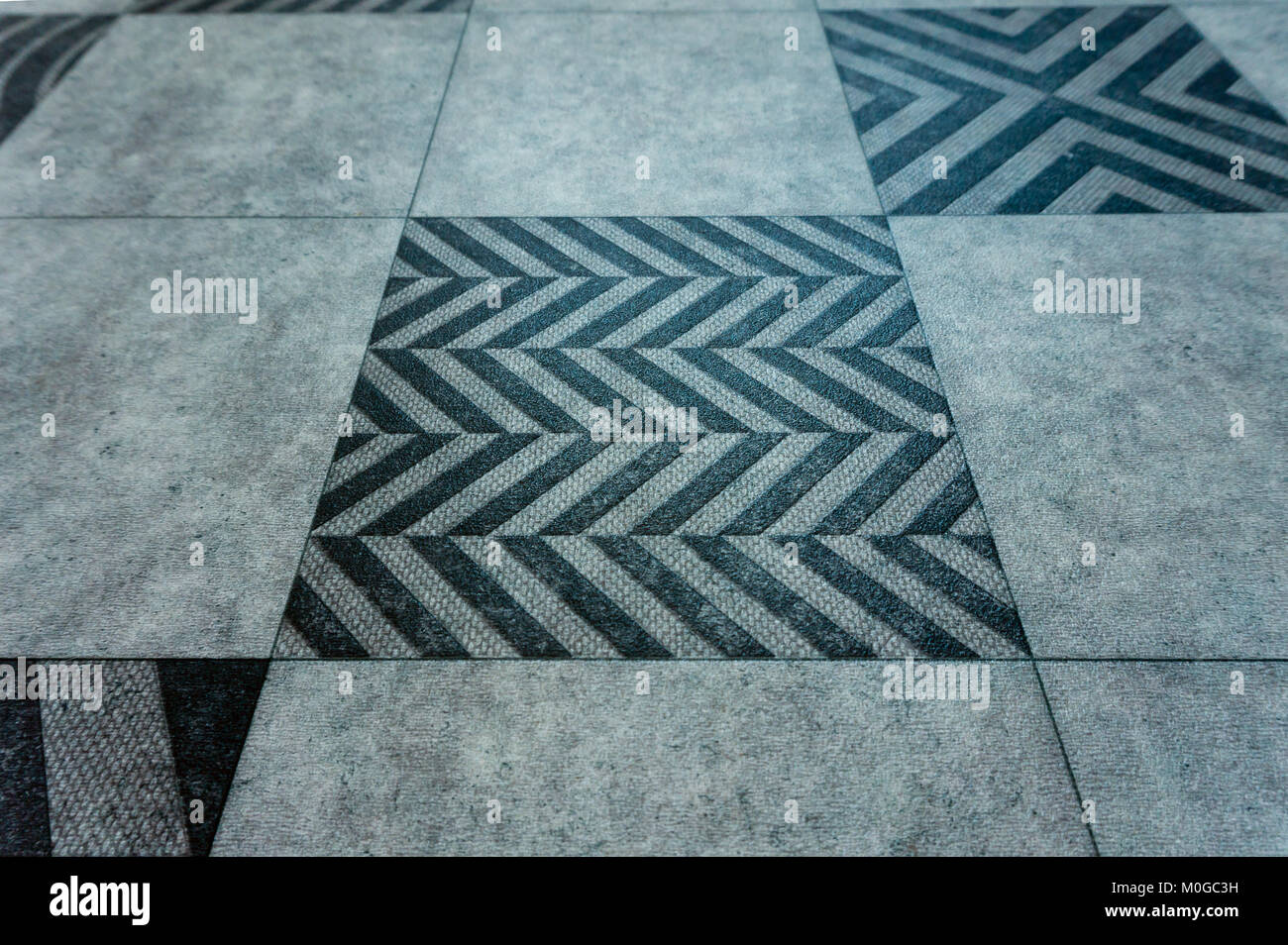 a big grey background squares with geometric pattern Stock Photo