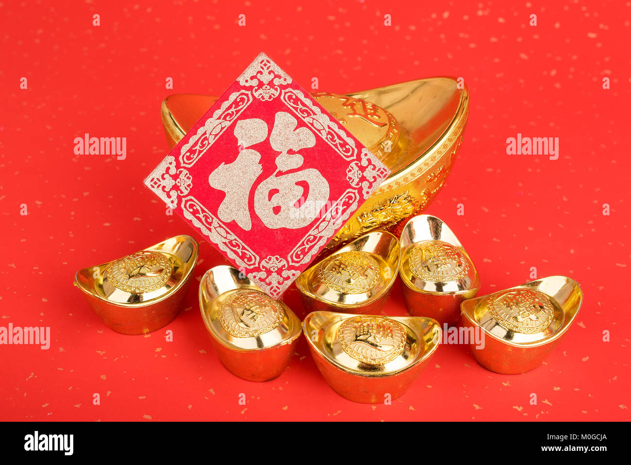 Chinese gold ingot mean symbols of wealth and prosperity.Chinese