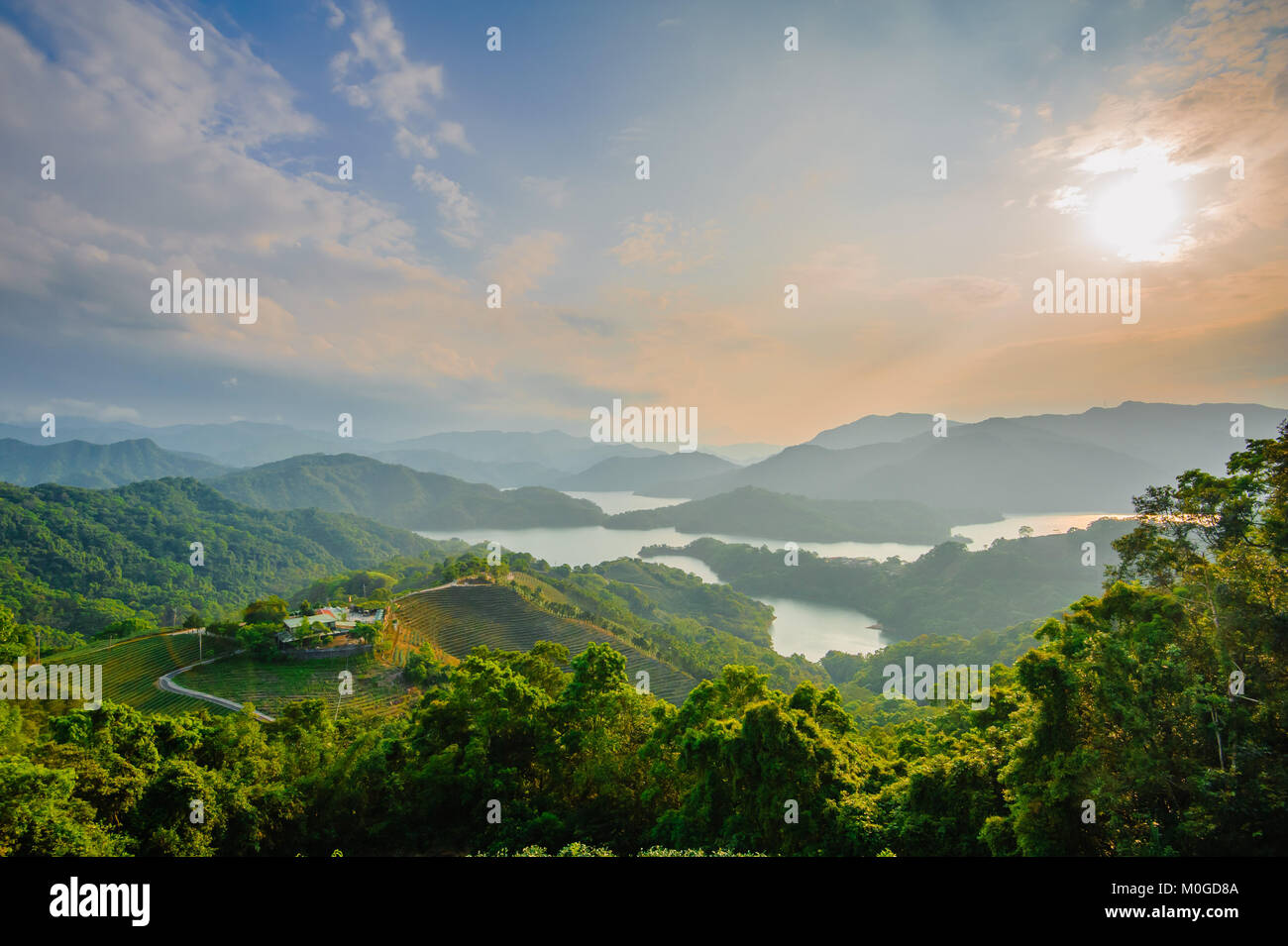 Landscape of thousand Island Lake in shiding Stock Photo