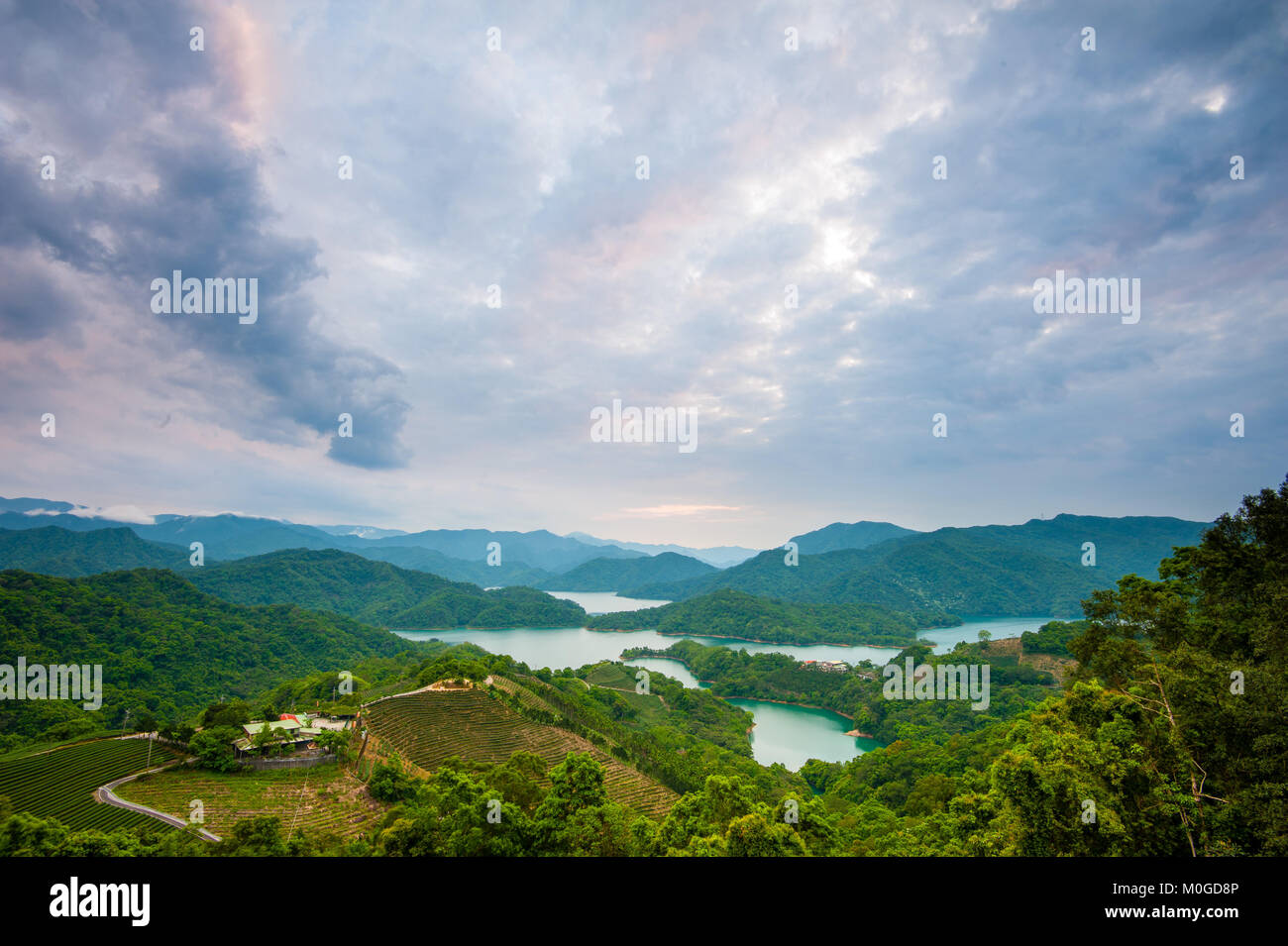 Landscape of thousand Island Lake in shiding Stock Photo
