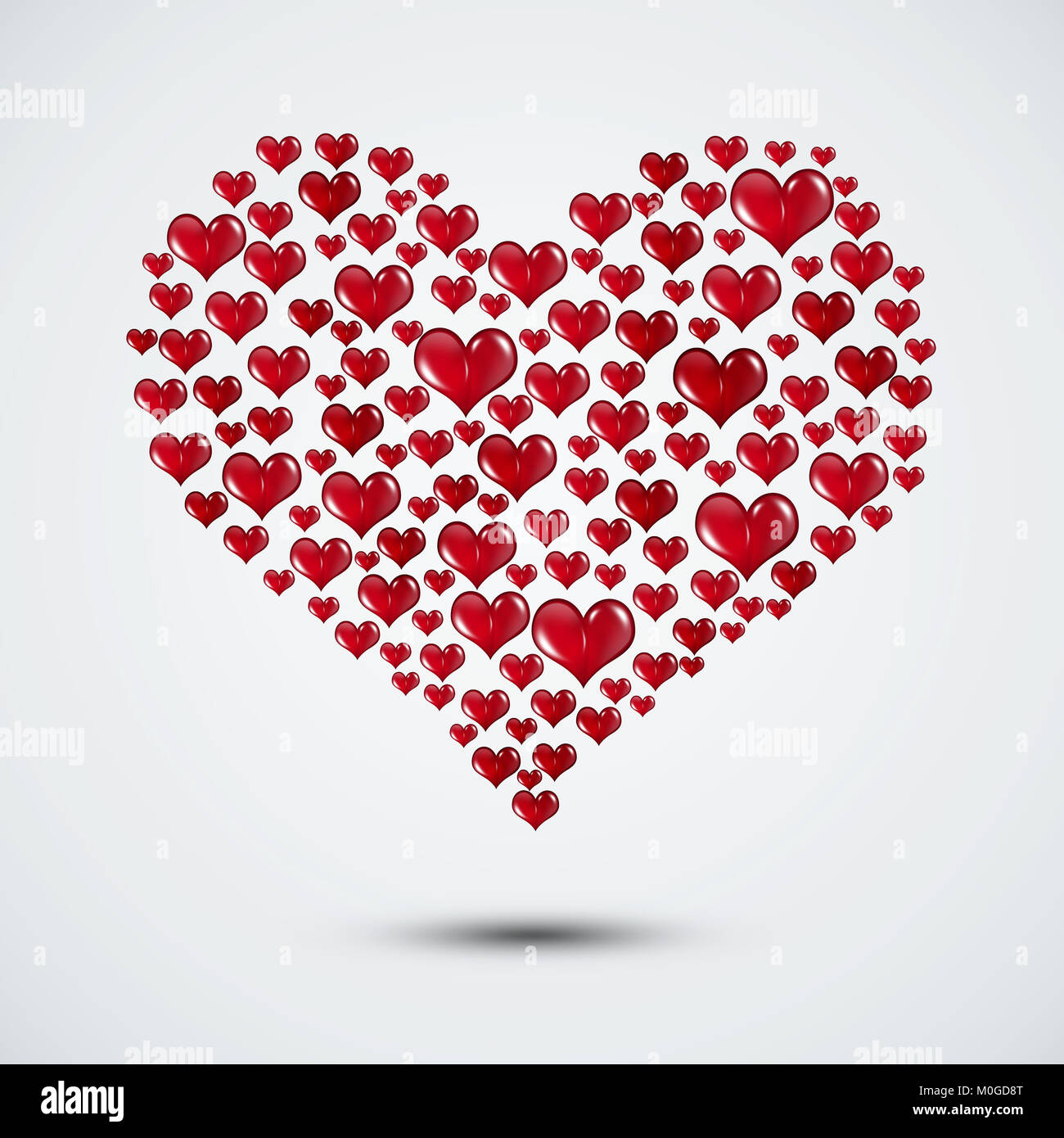holiday valentine gift background with red hearts shape Stock Photo