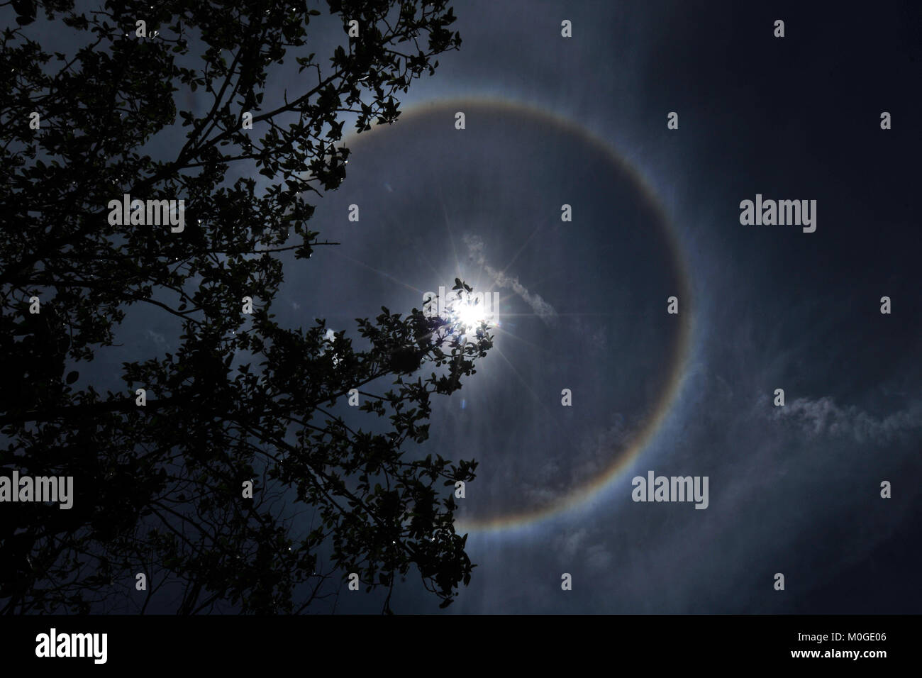 A view of solar eclipse in Bangladesh Stock Photo