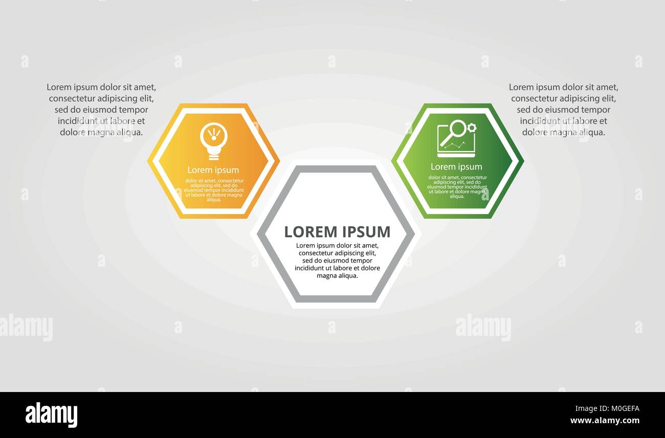 Modern vector illustration. Infographic template with three hexagon ...