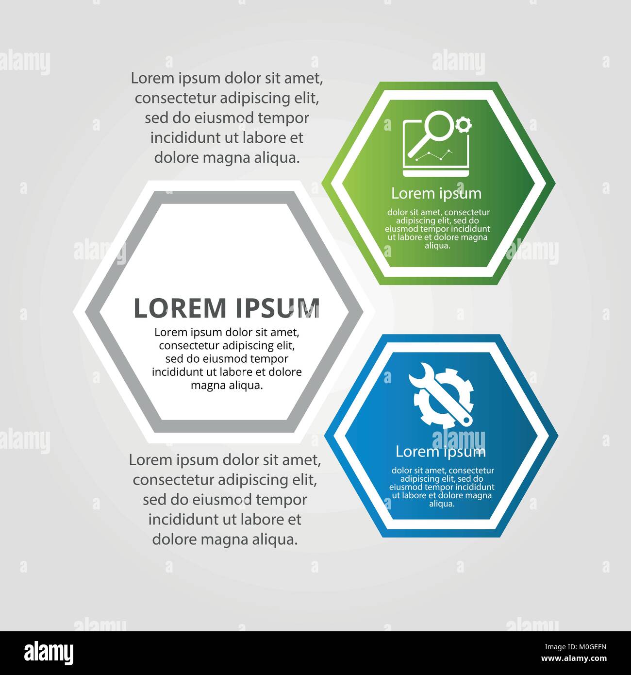Modern vector illustration. Infographic template with three hexagon ...