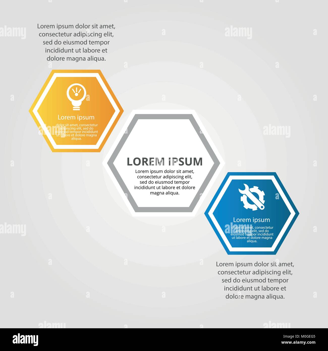 Modern vector illustration. Infographic template with three hexagon ...