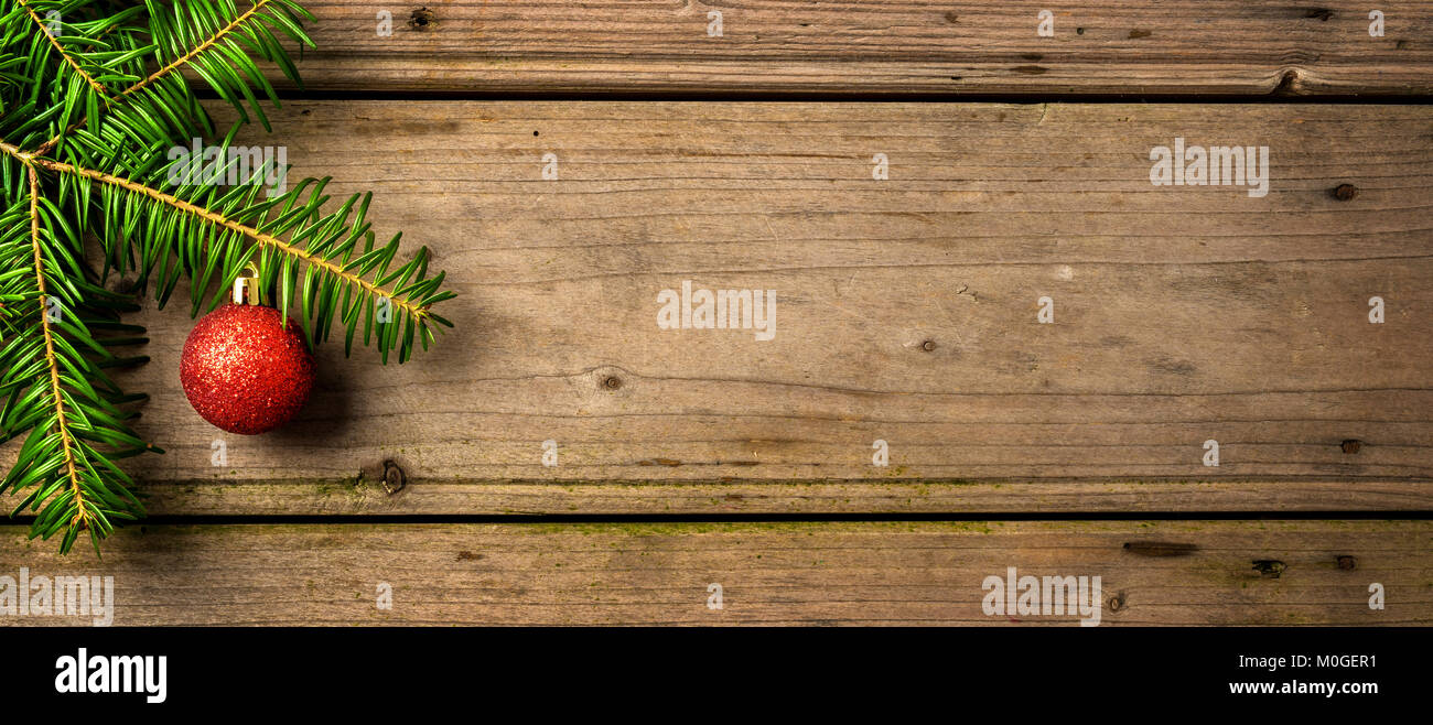 Christmas background with tree and red ball Stock Photo - Alamy