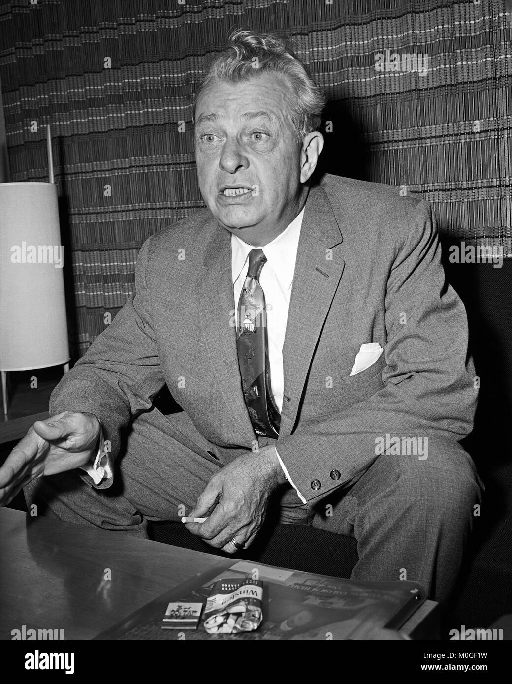 Senator Everette McKinley Dirksen, In San Francisco for the GOP convention of 1956. Stock Photo