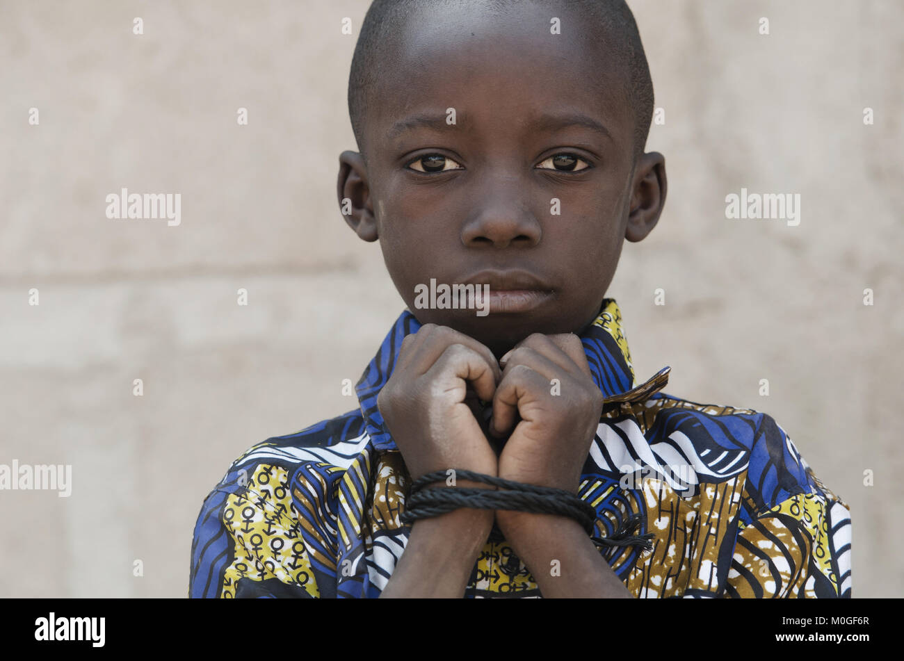 Human Rights - African Child Labour Refugee Slavery Symbol Stock Photo