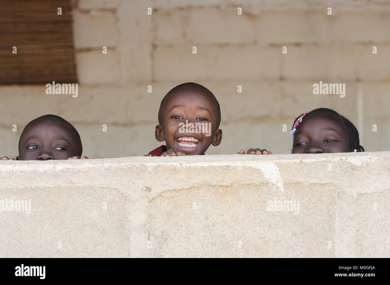 Black African Children Smiling Playing Laughing Copy Space Stock Photo ...