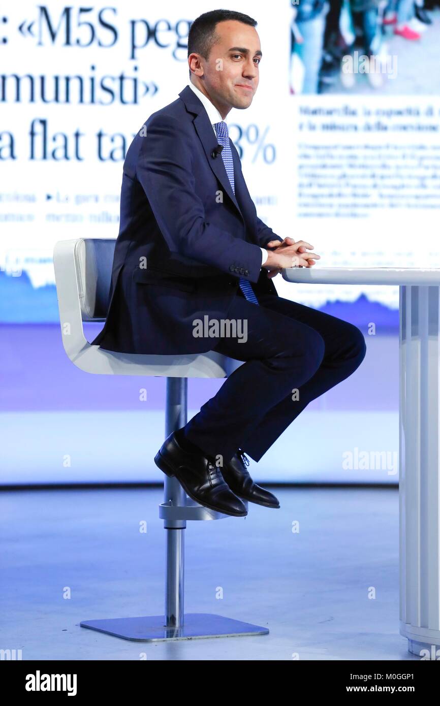 Italy, Rome, 19 January, 2018 : The leader of  Movimento 5 Stelle, Luigi Di Maio at the talk show 'L'aria che tira'    Credit © Remo Casilli/Sintesi/A Stock Photo