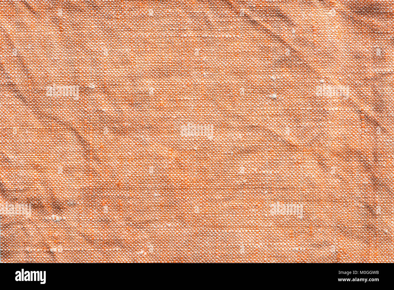 orange color creased linen fabric texture background Stock Photo Alamy