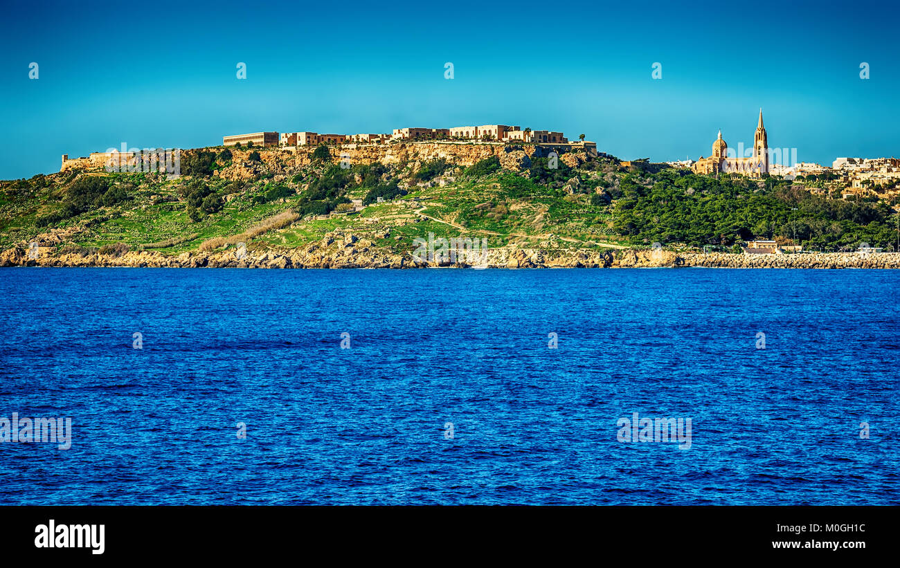 Malta: Mgarr, a harbour town in Gozo island Stock Photo