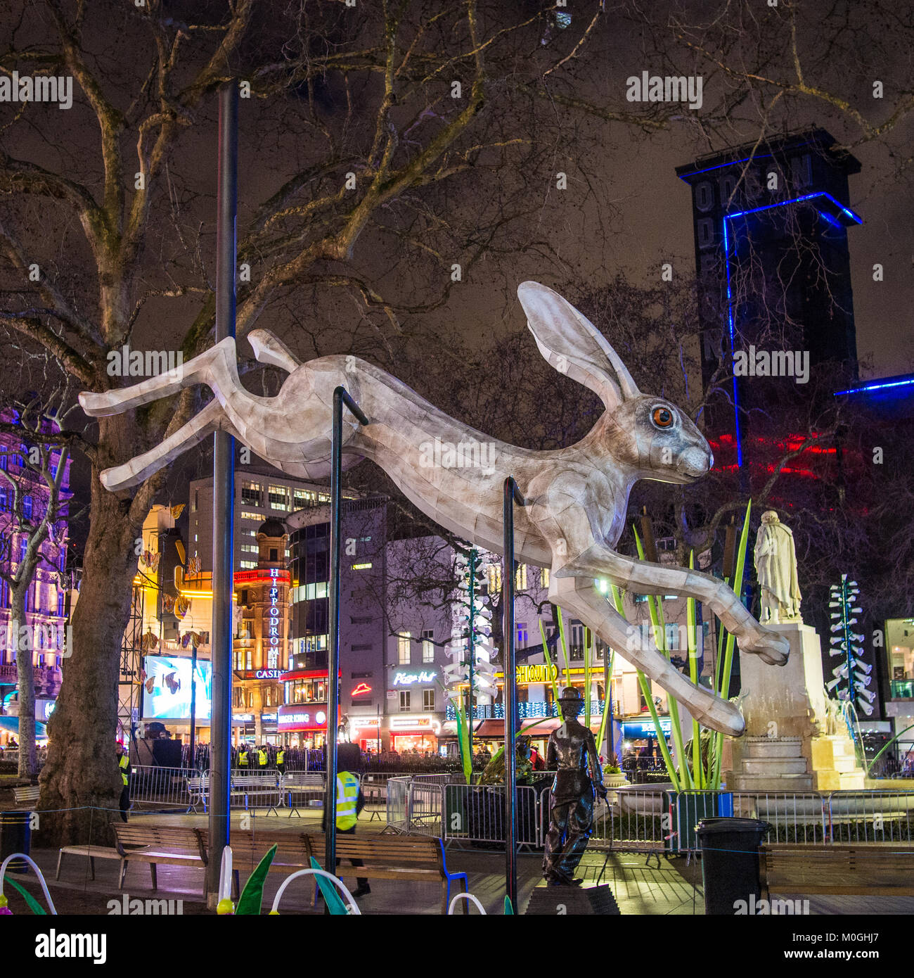 'Lumiere' Light Festival in Leicester Square, London,. Stock Photo