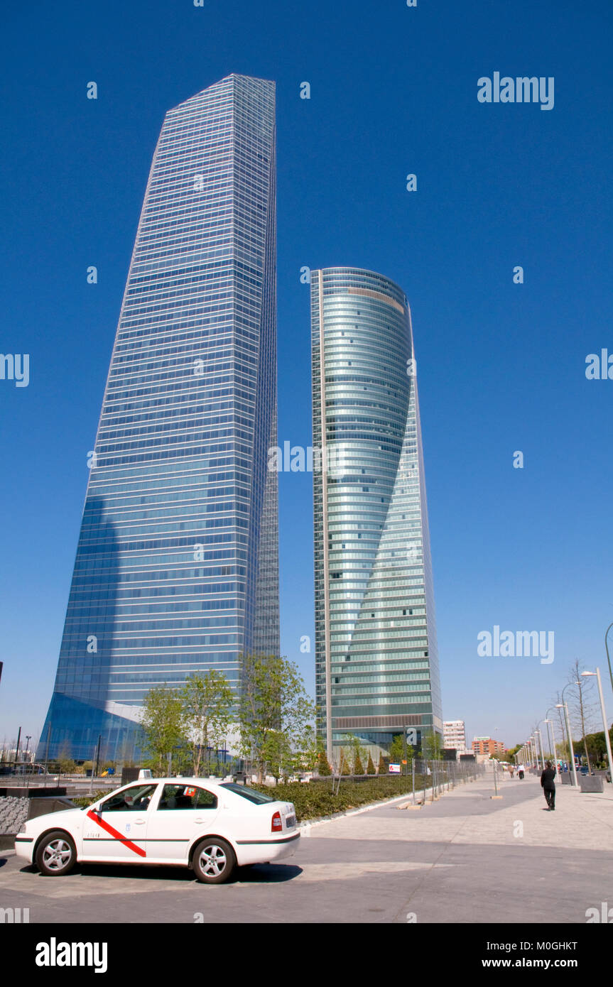 Cristal Tower and Espacio Tower. CTBA, Madrid, Spain. Stock Photo