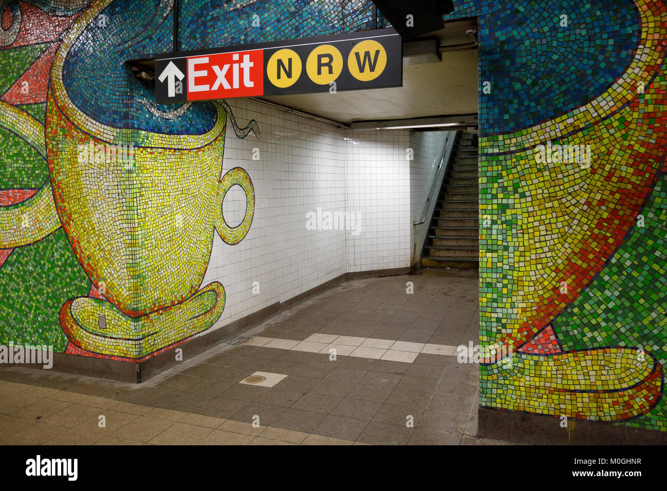 Mosaic subway stop sign hi-res stock photography and images - Alamy