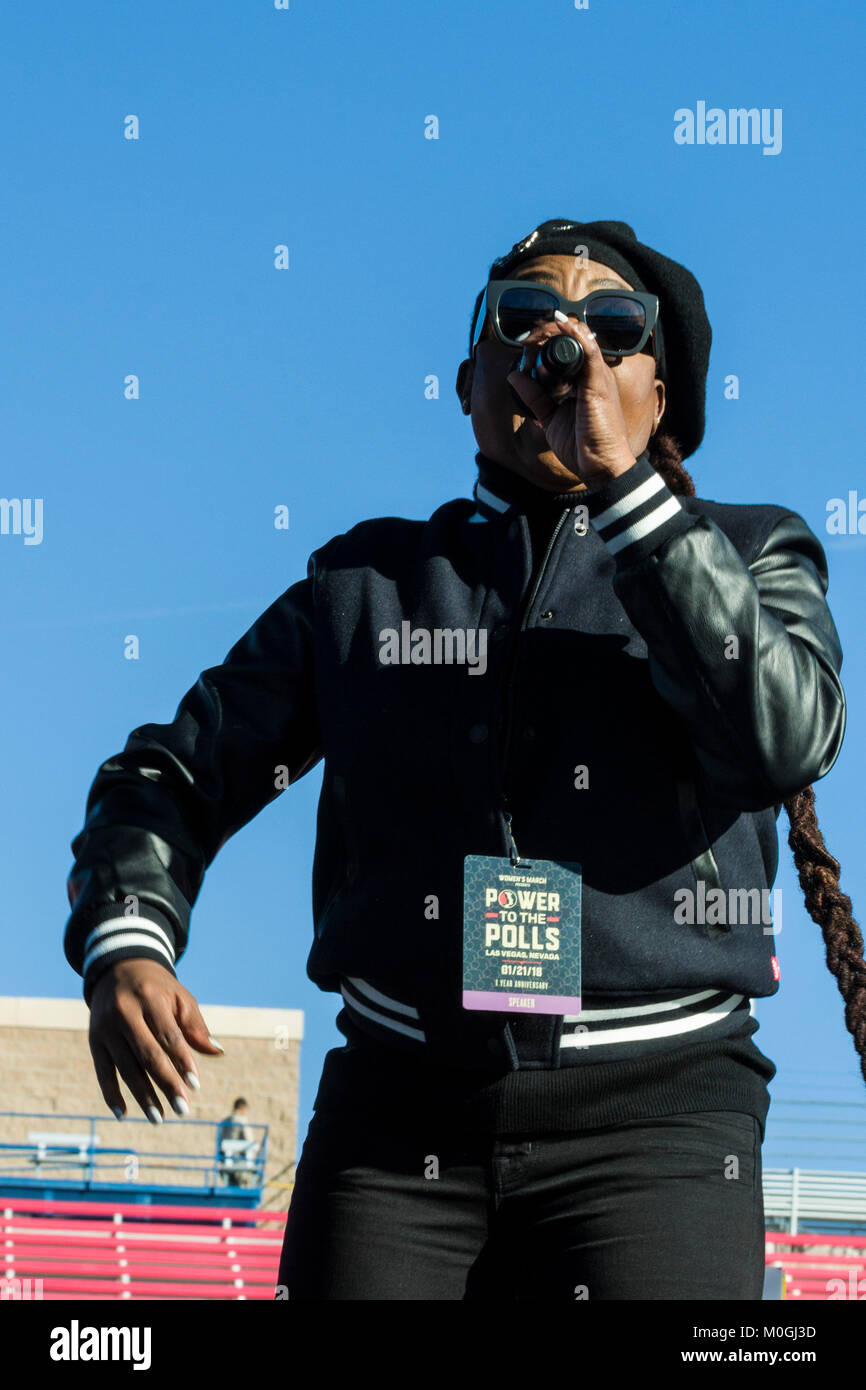 Las Vegas, NV, USA. 21st Jan, 2018. Ledisi at the WomenÕs March 'Power to the Polls' rally in LAs Vegas, Nevada on January 21, 2018. Credit: Damairs Carter/Media Punch/Alamy Live News Stock Photo