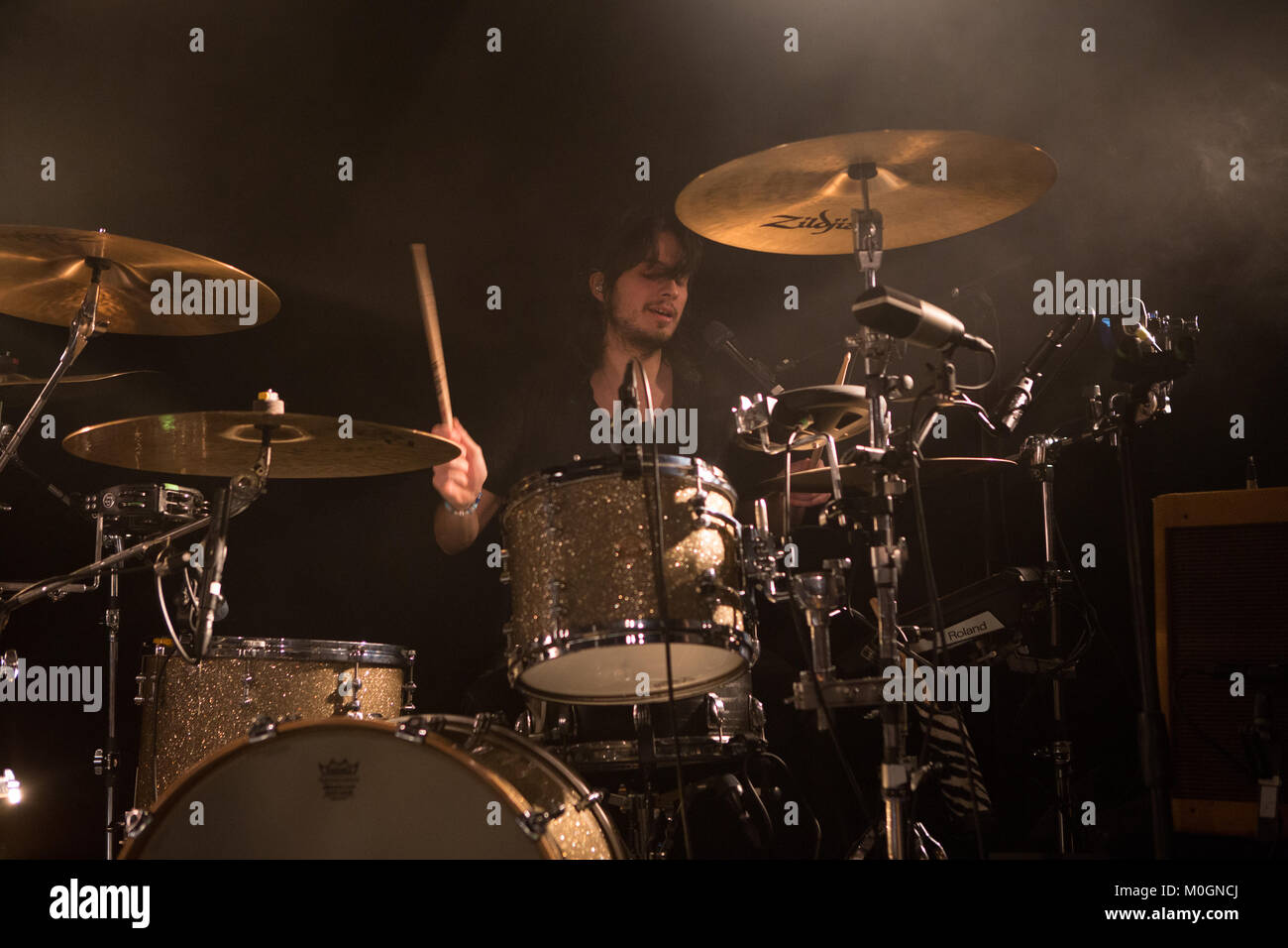 Oslo, Norway. 21st Jan, 2018. The British alternative rock band Wolf Alice performs a live concert at John Dee in Oslo. Here drummer Joel Amey is seen live on stage. (Photo Credit: Gonzales Photo/Alamy Live News Stock Photo