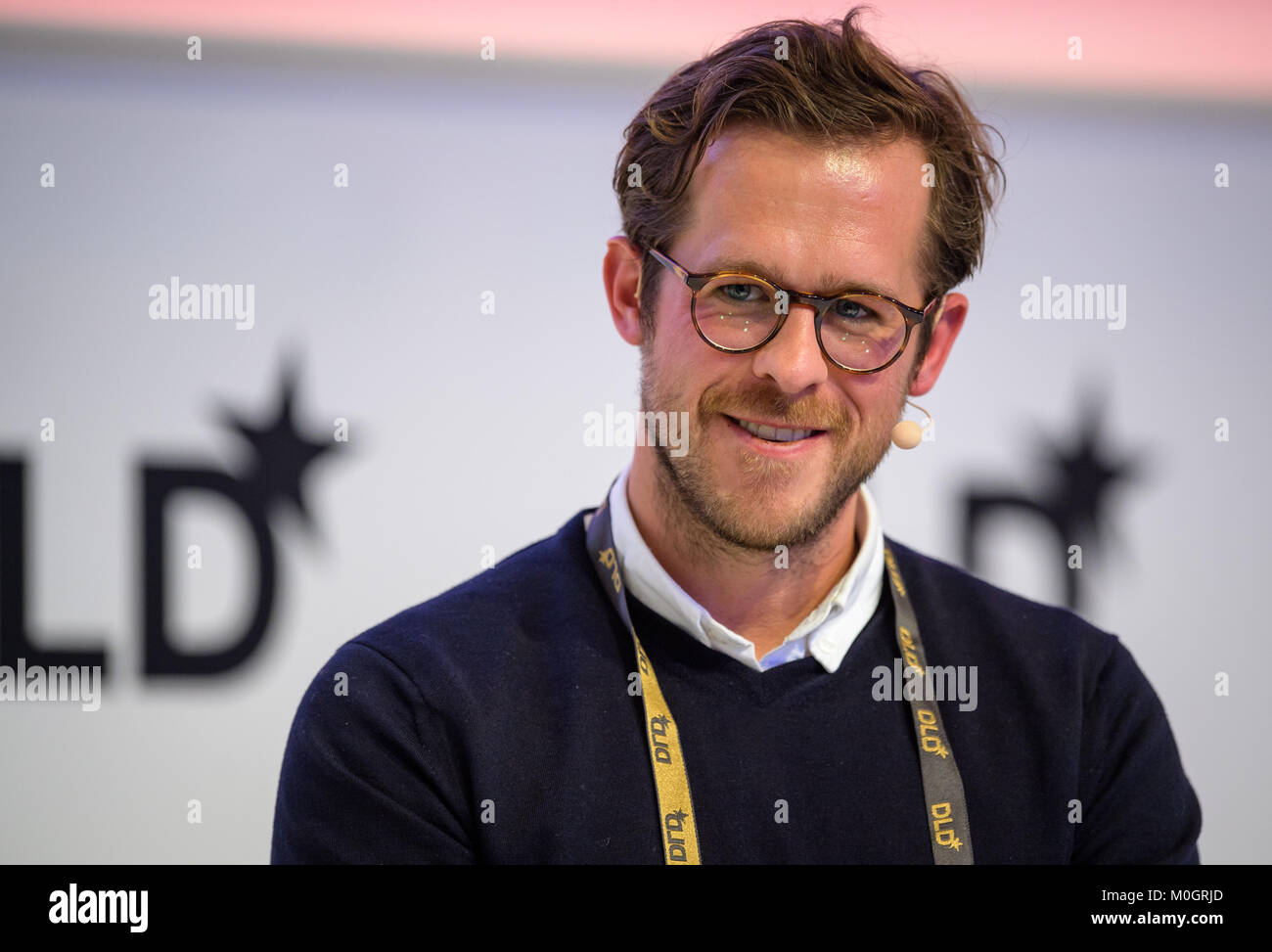 Munich, Germany. 22nd Jan, 2018. Robert Gentz, co-founder of Zalando,  speaks at the innovation conference Digital-Life-Design (DLD) in Munich,  Germany, 22 January 2018. The three-day conference aims to attract  technological, political and
