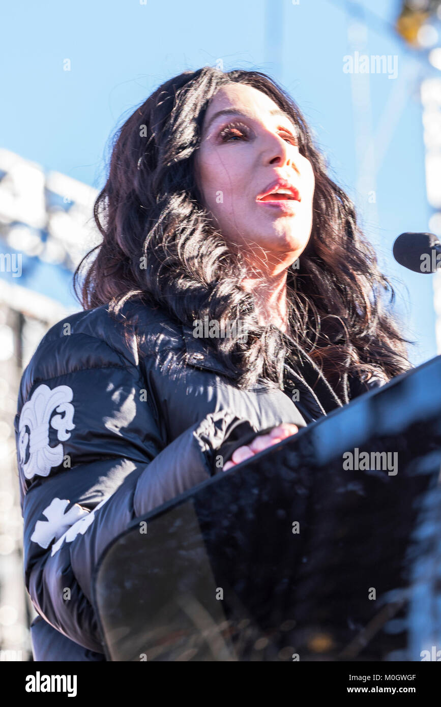 Las Vegas, NV, USA. 21st Jan, 2018. Cher at the WomenÕs March 'Power to the Polls' rally in LAs Vegas, Nevada on January 21, 2018. Credit: Damairs Carter/Media Punch/Alamy Live News Stock Photo