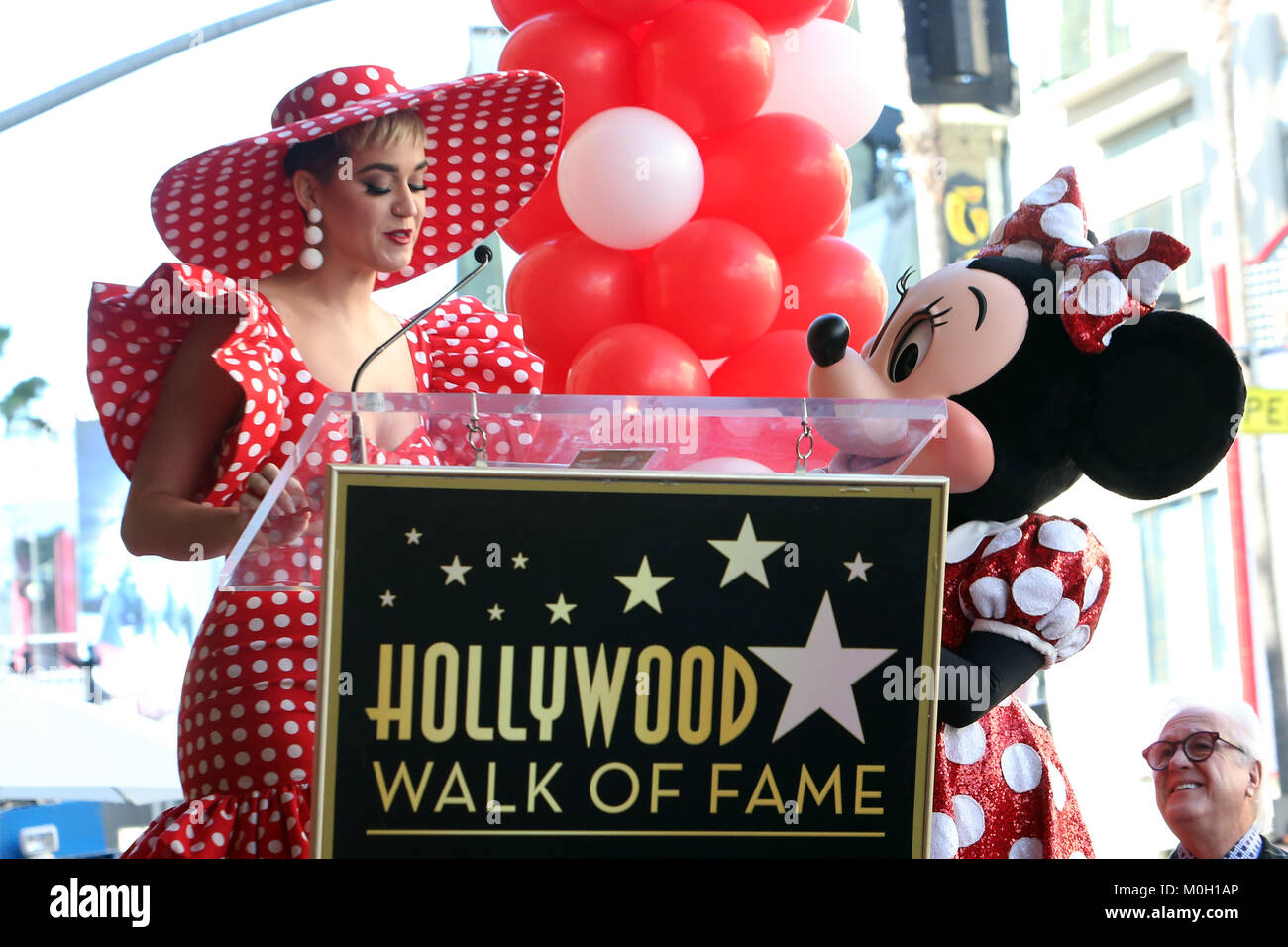 Hollywood, Ca. 22nd Jan, 2018. Minnie Mouse and Katy Perry pictured as