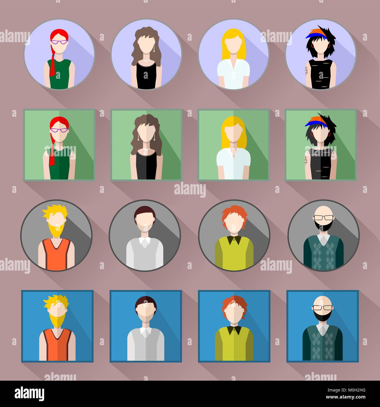 Icon set in flat style Stock Vector Image & Art - Alamy
