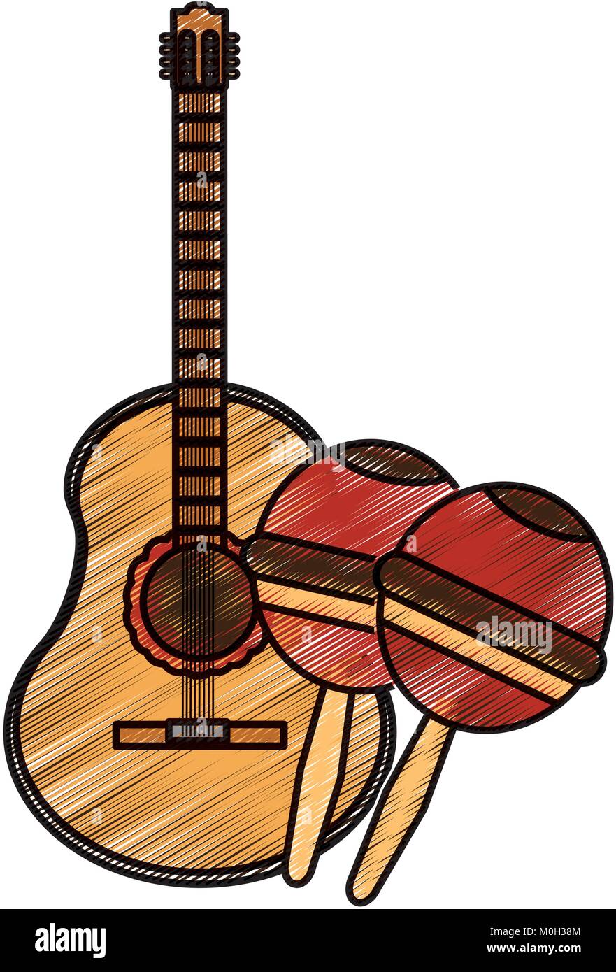 Maracas and guitar design Stock Vector Image & Art Alamy