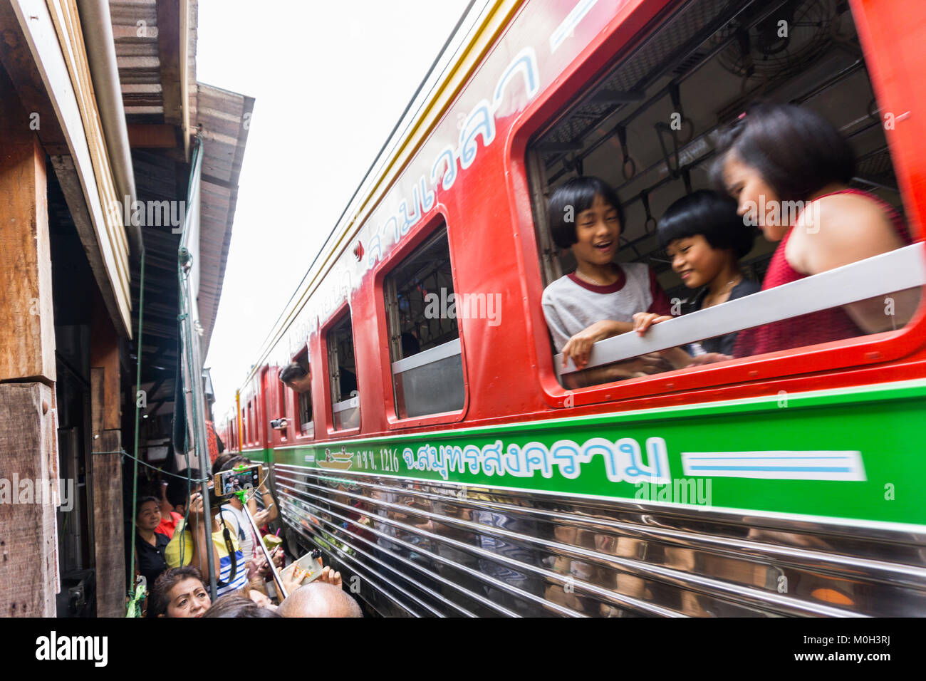 Asia,Thailand,Samut Songkhram,Maeklong Railway Market Stock Photo